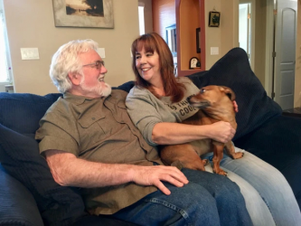 My wide Dani and I (and the dog)