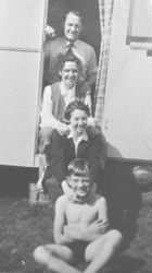 A family caravan holiday in the 50s